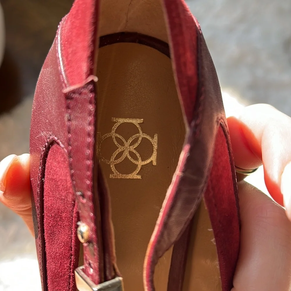 Burgundy Ann Taylor Leather/Suede Kitten Heels - Picture 5 of 6
